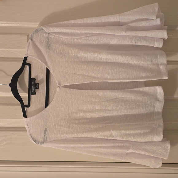 PERCEPTIONS BRAND WOMEN'S WHITE SHORT OPEN CARDIGAN SHRUG SIZE XL - Picture 8 of 16